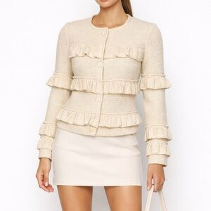 Club Monaco Textured Cream Jacket